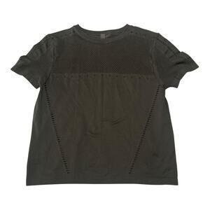 Varley size xxs xs green gray short sleeve athletic workout cut out Top